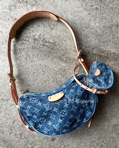 Louis Vuitton Croissant MM in Monogram Denim and Cowhide Leather Trim