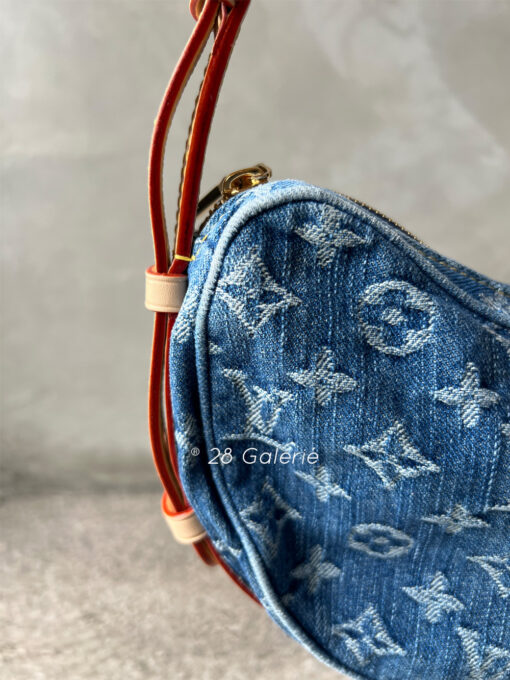 Louis Vuitton Croissant MM in Monogram Denim and Cowhide Leather Trim