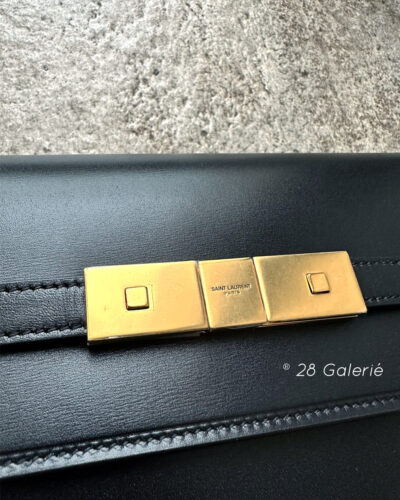 Saint Laurent Manhattan in Black Box Leather and Gold Hardware