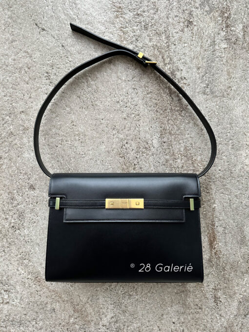 Saint Laurent Manhattan in Black Box Leather and Gold Hardware