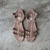 Valentino Garavani Nude Rockstud Rubber Sandals in Size 39