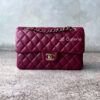 Chanel 22k Small Burgundy Classic Flap in Caviar Leather and Gold Hardware