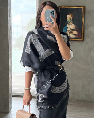 Chanel 23/24 FW Extra Large Logo Cashmere Scarf