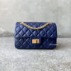 Chanel 24P 224 Navy Blue Mini Reissue Flap in Calfskin Leather and Aged Gold Hardware