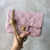 Chanel 24P Pink Mini Sweetheart Caviar Flap in Caviar Leather and Aged Gold Hardware