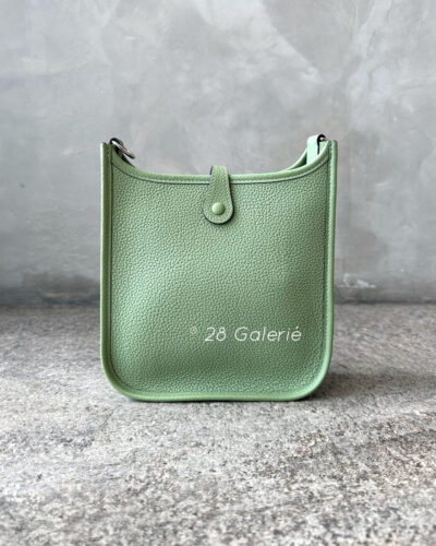 Hermes Vert Criquet Evelyne TPM in Clemence Leather and Palladium Hardware