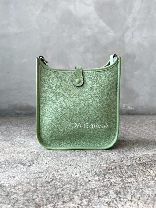 Hermes Vert Criquet Evelyne TPM in Clemence Leather and Palladium Hardware