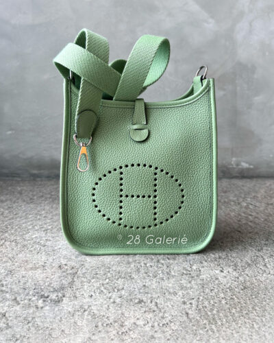 Hermes Vert Criquet Evelyne TPM in Clemence Leather and Palladium Hardware