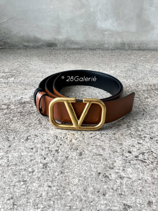 authentic Valentino Garavani VLogo Signature 20 Reversible Leather Belt s75