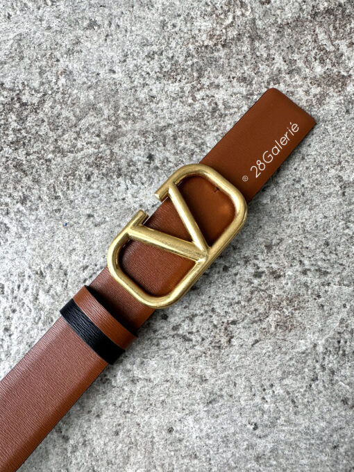 authentic Valentino Garavani VLogo Signature 20 Reversible Leather Belt s75