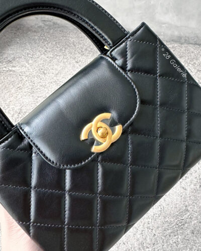 Chanel Mini Shopping Tote in Lambskin Leather & Aged Gold Hardware