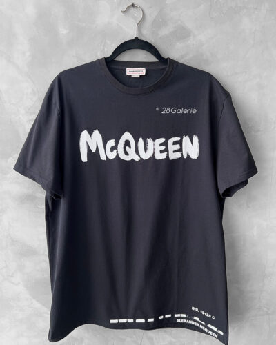 Alexander Mcqueen Black Men’s Logo T-Shirt in Large