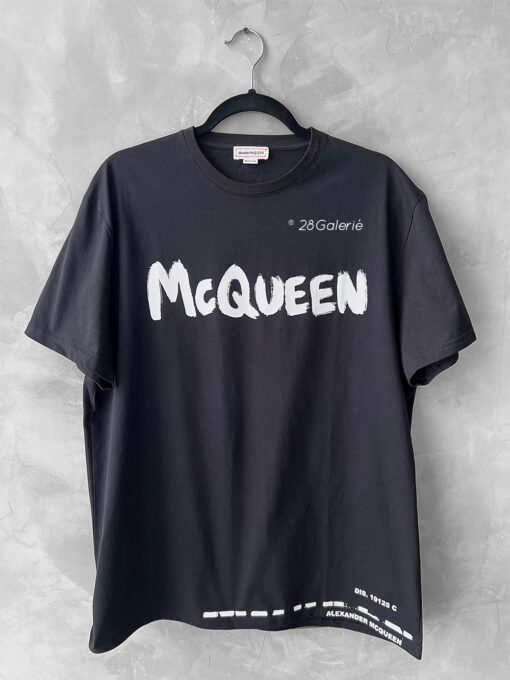 Alexander Mcqueen Black Men’s Logo T-Shirt in Large