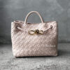 Bottega Venetta Small Pink Andiamo in Intrecciato Leather