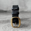 Celine Black Large O Belt in Lambskin Leather and Gold Hardware