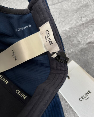 Celine Blue Corduroy Baller Cap Size 58 (Medium)