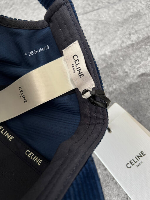 Celine Blue Corduroy Baller Cap Size 58 (Medium)