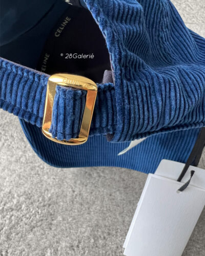 Celine Blue Corduroy Baller Cap Size 58 (Medium)