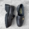 Chanel Black Calfskin CC Moccassin Loafers in Size 36.5