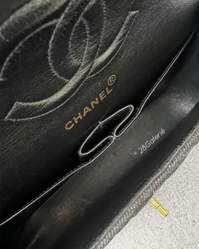 Chanel Vintage Medium Black Denim Classic Double Flap