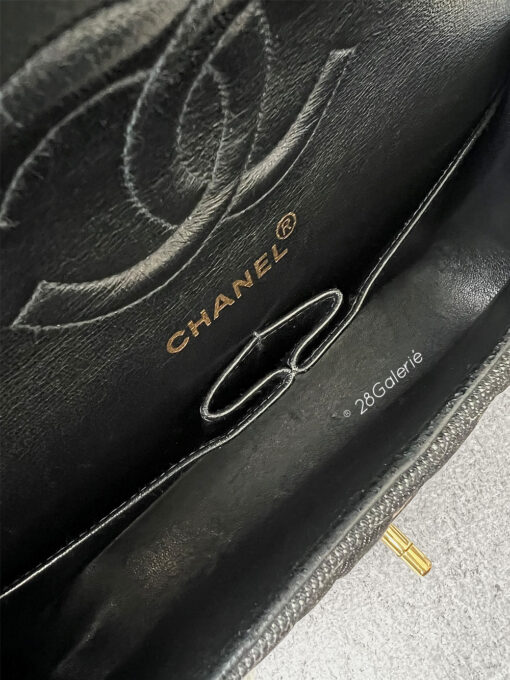 Chanel Vintage Medium Black Denim Classic Double Flap