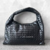 Bottega Venetta Black Small Hop Intrecciato Hobo Bag