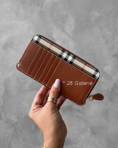 Burberry Checked All-Around Zip-Up Cardholder