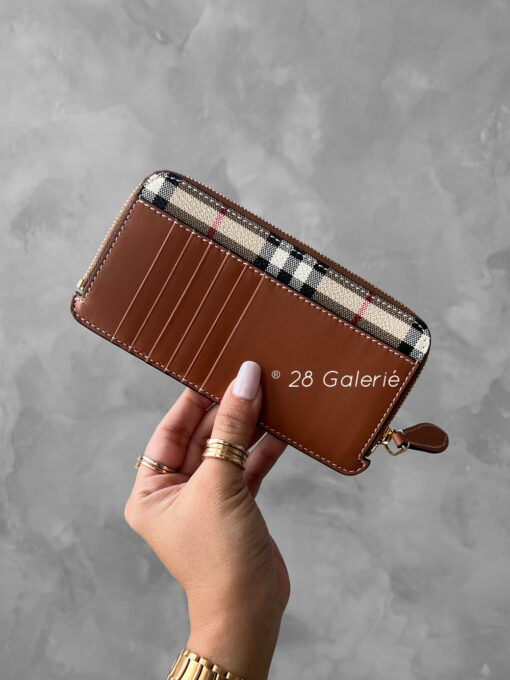 Burberry Checked All-Around Zip-Up Cardholder