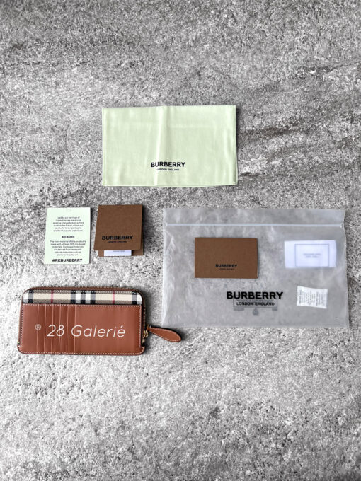 Burberry Checked All-Around Zip-Up Cardholder