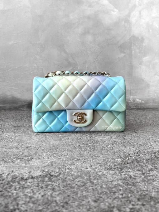 Chanel 24A Iridescent Ombre Mini Rectangular Flap in Lambskin Leather and Light Gold Hardware