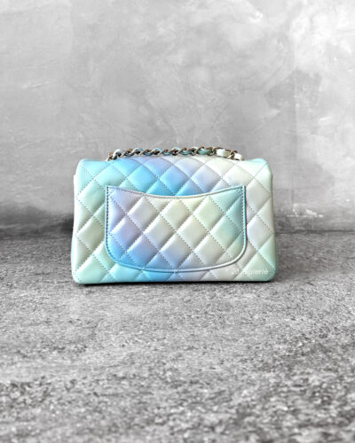 Chanel 24A Iridescent Ombre Mini Rectangular Flap in Lambskin Leather and Light Gold Hardware