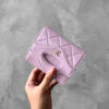 Chanel 24A Pink Cruise Folding Wallet in Lambskin Leather and Gold Hardware