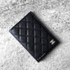 Chanel 24P Black Quilted Passport Holder in Caviar Leather and Gold Hardware