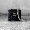 Chanel Micro Black Vanity Square in Caviar Leather and Silver Hardware