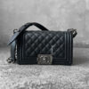 Chanel Small Black Le Boy in Caviar Leather with Aged Silver Hardware