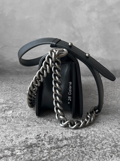 Chanel Small Black Le Boy in Caviar Leather with Aged Silver Hardware