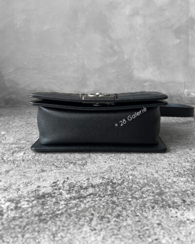 Chanel Small Black Le Boy in Caviar Leather with Aged Silver Hardware