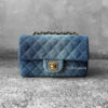 Chanel Washed Denim Mini Rectangular Flap in Gold Hardware