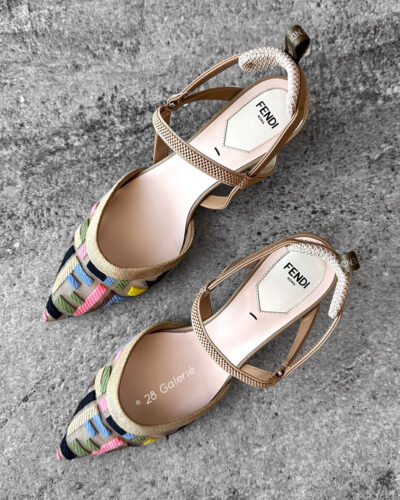 Fendi Multicolour Mesh Colibri Lite Heeled Slingback