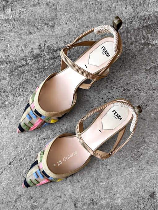 Fendi Multicolour Mesh Colibri Lite Heeled Slingback