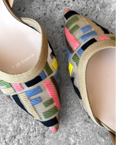 Fendi Multicolour Mesh Colibri Lite Heeled Slingback