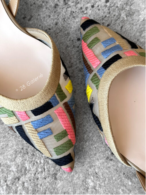 Fendi Multicolour Mesh Colibri Lite Heeled Slingback