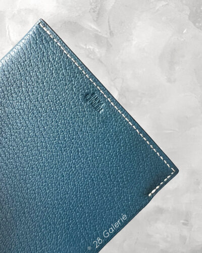 Hermes Blue Tarmac Passport Holder in Chevre Mysore Goatskin Leather