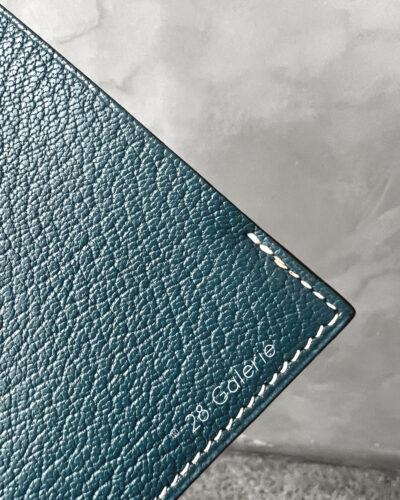 Hermes Blue Tarmac Passport Holder in Chevre Mysore Goatskin Leather