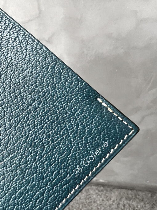 Hermes Blue Tarmac Passport Holder in Chevre Mysore Goatskin Leather