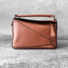 Loewe Small Tan Puzzle Bag in Calfskin Leather and Silver Hardware