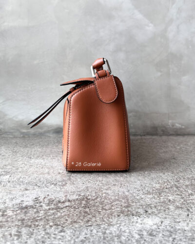 Loewe Small Tan Puzzle Bag in Calfskin Leather and Silver Hardware