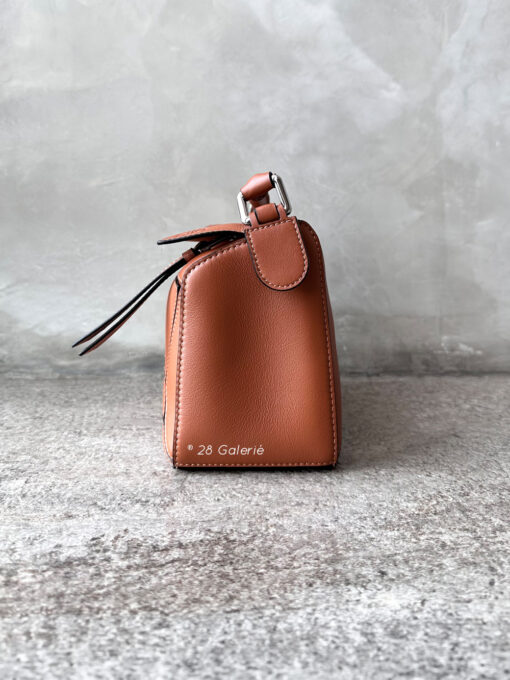 Loewe Small Tan Puzzle Bag in Calfskin Leather and Silver Hardware