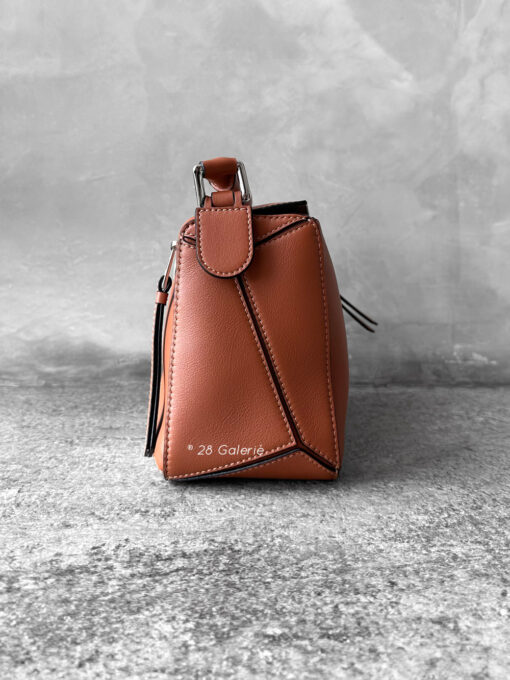 Loewe Small Tan Puzzle Bag in Calfskin Leather and Silver Hardware