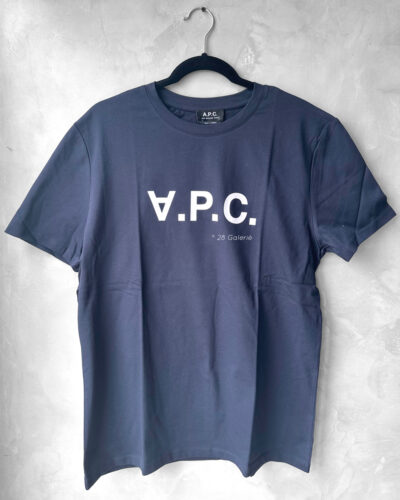 A.P.C Blue Cotton Printed Crewneck T-Shirt